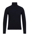Alpha Studio Man Turtleneck Midnight Blue Size 48 Merino Wool In Blue