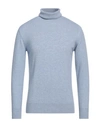 Alpha Studio Man Turtleneck Sky Blue Size 46 Cashmere