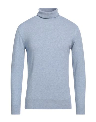 Alpha Studio Man Turtleneck Sky Blue Size 46 Cashmere In Blue