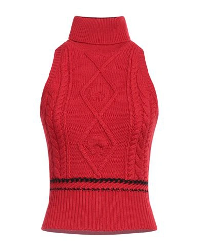Marine Serre Cable-knit Top In Red