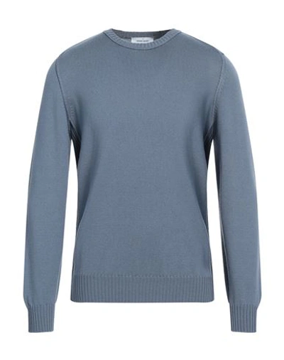 Gran Sasso Man Sweater Slate Blue Size 40 Virgin Wool In Blue