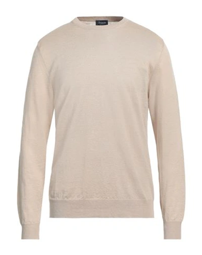 Drumohr Man Sweater Sand Size 42 Cotton In Beige