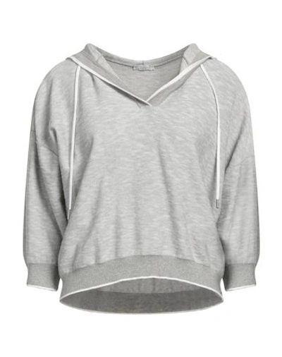 Peserico Easy Woman Sweater Grey Size 6 Cotton