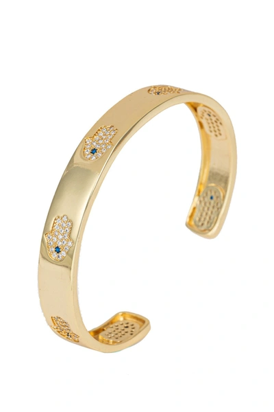 Eye Candy La Luxe Cz Anna Cuff Bracelet In Gold