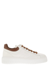 Hogan Contemporary H-stripes Leather Sneakers With Dynamic Design