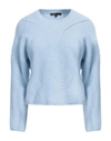 Maje Woman Sweater Sky Blue Size 3 Wool, Polyamide In Blue