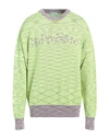 ARIES ARIES MAN SWEATER ACID GREEN SIZE L RECYCLED COTTON, RECYCLED POLYESTER