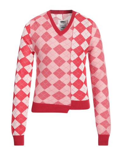 Mm6 Maison Margiela Man Sweater Red Size L Viscose, Cotton, Polyamide