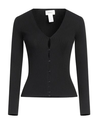 Vicolo Woman Cardigan Black Size Onesize Viscose, Polyester In Black
