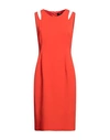 Trussardi Woman Midi Dress Tomato Red Size 8 Viscose, Elastane