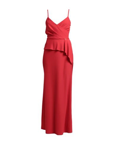 Carla Montanarini Woman Maxi Dress Red Size 10 Polyester, Elastane