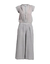 European Culture Woman Jumpsuit Light Grey Size Xxl Linen, Ramie, Cotton