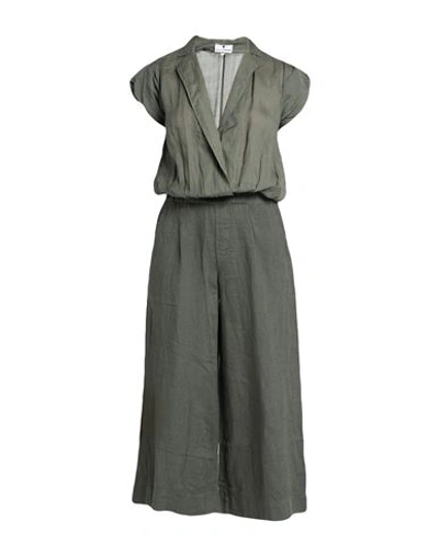 European Culture Woman Jumpsuit Military Green Size Xxl Linen, Ramie, Cotton
