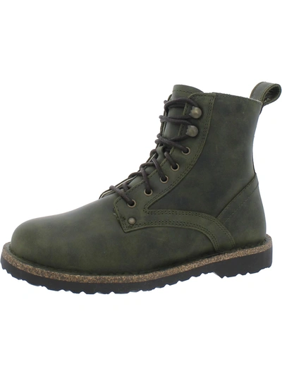 Birkenstock Bryson Shearling Womens Nubuck Leather Lace Up Combat & Lace-up Boots In Green
