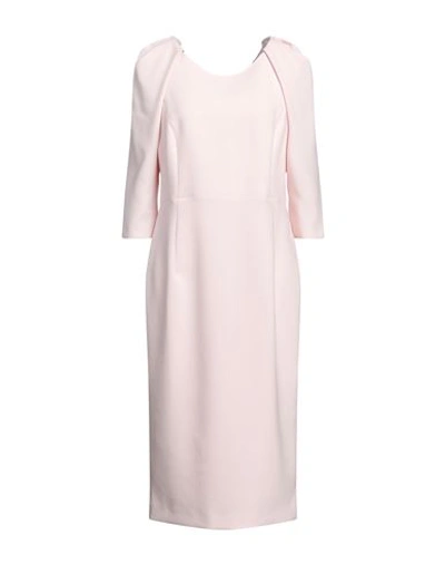 Luis Civit Woman Midi Dress Light Pink Size 10 Polyester, Polyurethane