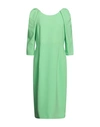 Luis Civit Woman Midi Dress Green Size 14 Polyester, Polyurethane
