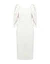 Luis Civit Woman Midi Dress Ivory Size 10 Polyester, Polyurethane In White