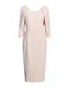 Luis Civit Woman Midi Dress Beige Size 12 Polyester, Polyurethane