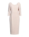 Luis Civit Woman Midi Dress Beige Size 8 Polyester, Polyurethane