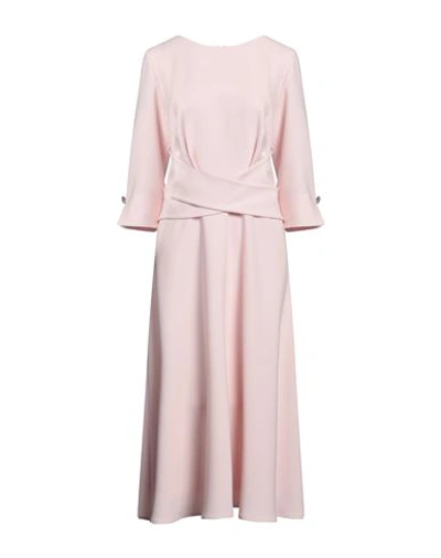 Luis Civit Woman Midi Dress Light Pink Size 14 Polyester, Polyurethane