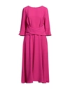 Luis Civit Woman Midi Dress Fuchsia Size 10 Polyester, Polyurethane In Pink