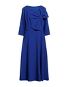 Luis Civit Woman Midi Dress Bright Blue Size 16 Polyester, Polyurethane