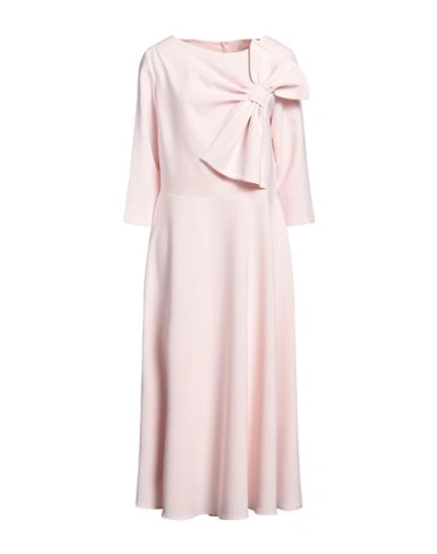 Luis Civit Woman Midi Dress Light Pink Size 12 Polyester, Polyurethane