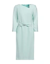 Luis Civit Woman Midi Dress Light Green Size 8 Polyester, Polyurethane In Green
