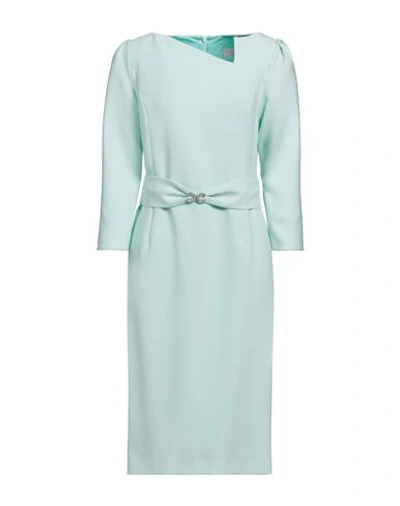 Luis Civit Woman Midi Dress Light Green Size 14 Polyester, Polyurethane
