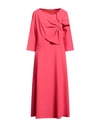 Luis Civit Woman Midi Dress Fuchsia Size 16 Polyester, Polyurethane In Pink