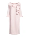 Luis Civit Woman Midi Dress Light Pink Size 16 Polyester, Polyurethane
