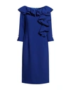 Luis Civit Woman Midi Dress Bright Blue Size 12 Polyester, Polyurethane
