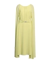Luis Civit Woman Midi Dress Acid Green Size 12 Polyester, Elastane
