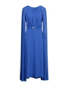 Luis Civit Woman Midi Dress Bright Blue Size 8 Polyester, Elastane