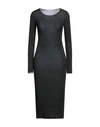 Brand Unique Woman Midi Dress Dark Green Size 1 Viscose, Polyamide, Elastane, Cashmere