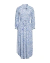 Poupette St Barth Woman Midi Dress Blue Size L Viscose In Blue