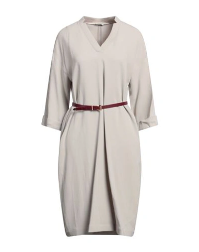 Peserico Woman Midi Dress Light Grey Size 4 Viscose, Polyester, Elastane