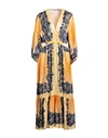 Sandro Woman Maxi Dress Ocher Size 8 Viscose In Yellow