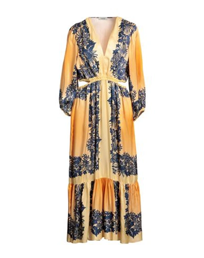 Sandro Woman Maxi Dress Ocher Size 8 Viscose In Yellow