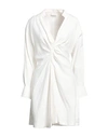 Sandro Woman Mini Dress White Size 10 Viscose, Linen