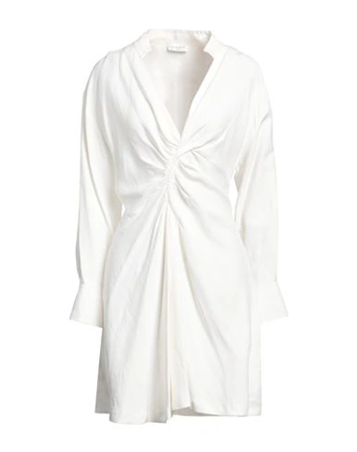 Sandro Woman Mini Dress White Size 4 Viscose, Linen