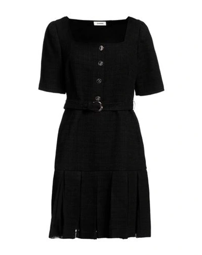 Sandro Woman Mini Dress Black Size 2 Cotton, Viscose, Acrylic, Polyamide, Polyester