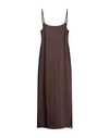 Jucca Woman Midi Dress Dark Brown Size L Cotton, Elastane