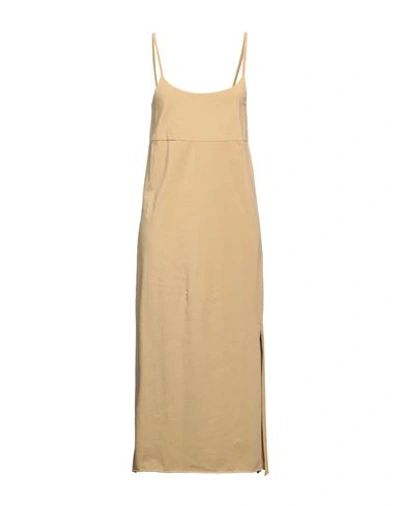 Jucca Woman Midi Dress Sand Size L Cotton, Elastane In Beige