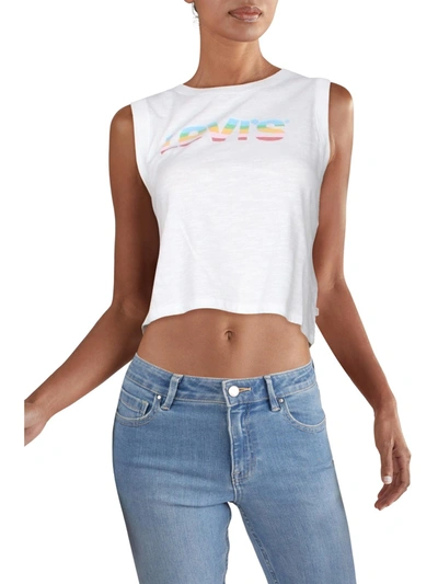 Levi's Womens Cotton Logo Crop Top In White