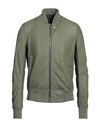 Rick Owens Man Jacket Military Green Size 42 Lambskin, Virgin Wool