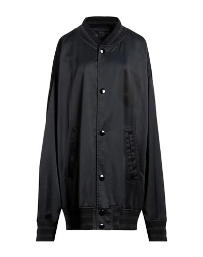 Mm6 Maison Margiela Woman Jacket Black Size L Cotton, Polyester, Polyamide