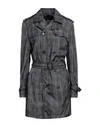 HUSKY HUSKY WOMAN OVERCOAT & TRENCH COAT STEEL GREY SIZE 14 POLYAMIDE, POLYURETHANE