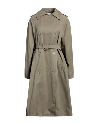 Haveone Woman Overcoat & Trench Coat Military Green Size M Cotton, Polyester, Polyamide