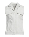 Trussardi Woman Jacket Light Grey Size 10 Cotton, Viscose, Linen, Polyester In Grey